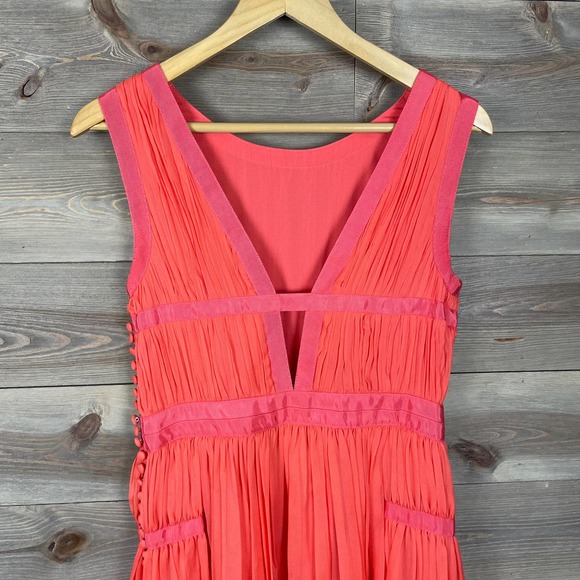 Diane Von Furstenberg Red Pleated Letty Silk Dress - Picture 7 of 10